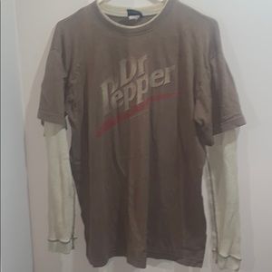 Men’s vintage look Dr. Pepper long sleeve shirt.